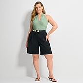 Ashley Graham Women's Plus Dressy Jort