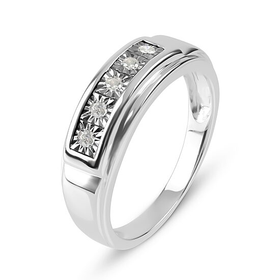 Mens Diamond Accent Sterling Silver Ring 