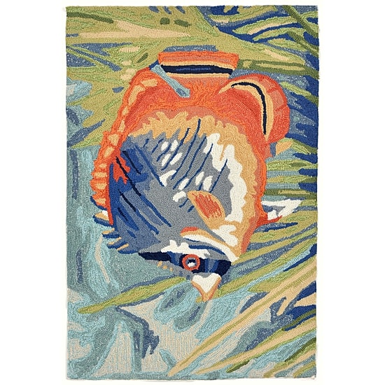Liora Manne Ravella Tropical Fish Animal Hand Tufted Indoor Outdoor Rectangular Accent Rug