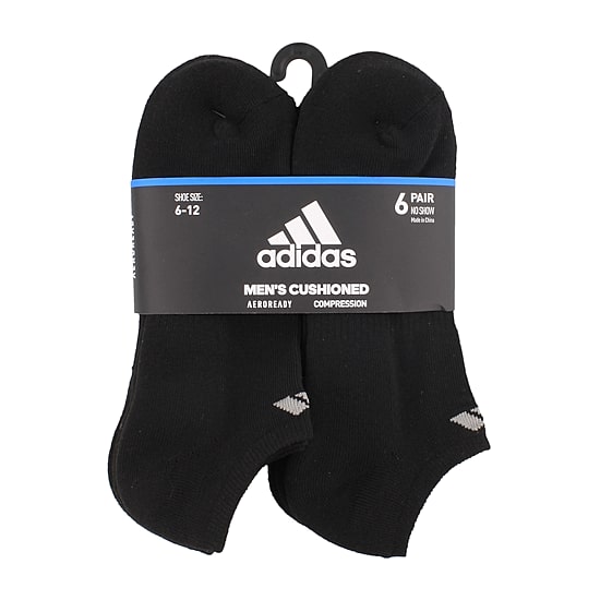 adidas Mens 6 Pair No Show Socks