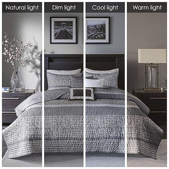 Madison Park Melody 6-Pc Reversible Jacquard Quilt Set With Throw Pillows