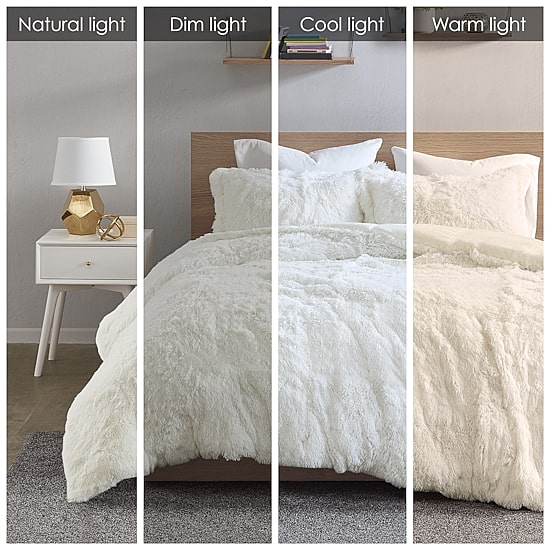 Intelligent Design Leena Shaggy Fur Duvet Cover Set