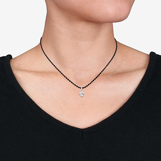 Mens 1 CT. T.W. Lab Created White Moissanite Sterling Silver Heart 18 Inch Pendant Necklace