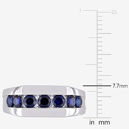 Mens Lab Created Blue Sapphire Sterling Silver Fashion Ring