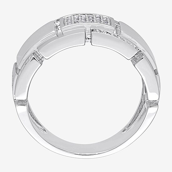 Mens 1/4 CT. T.W. Natural White Diamond Sterling Silver Fashion Ring