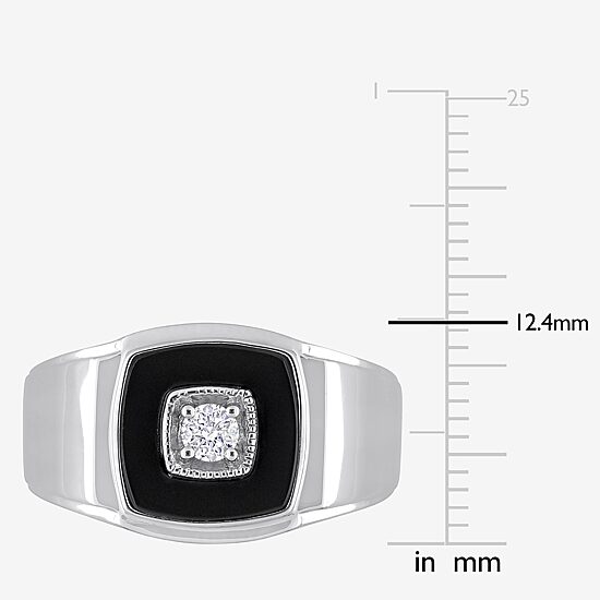 Mens 1/6 CT. T.W. Genuine Black Onyx Sterling Silver Fashion Ring