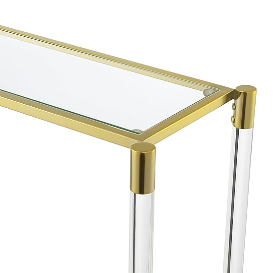 Convenience Concepts Royal Crest Glass Top Metal Console Table
