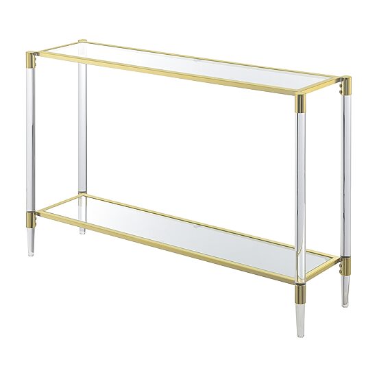 Convenience Concepts Royal Crest Glass Top Metal Console Table