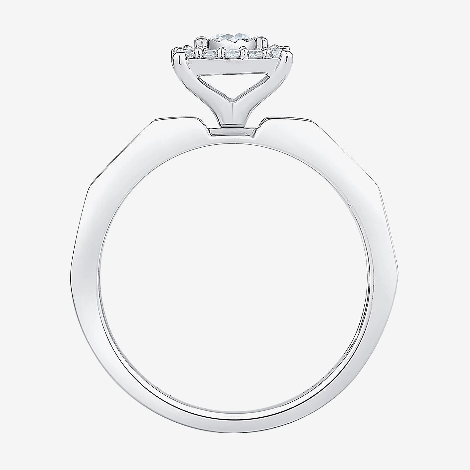 Unisex Adult 3/8 CT. T.W. Natural White Diamond 10K Gold Halo Side Stone Ring Set