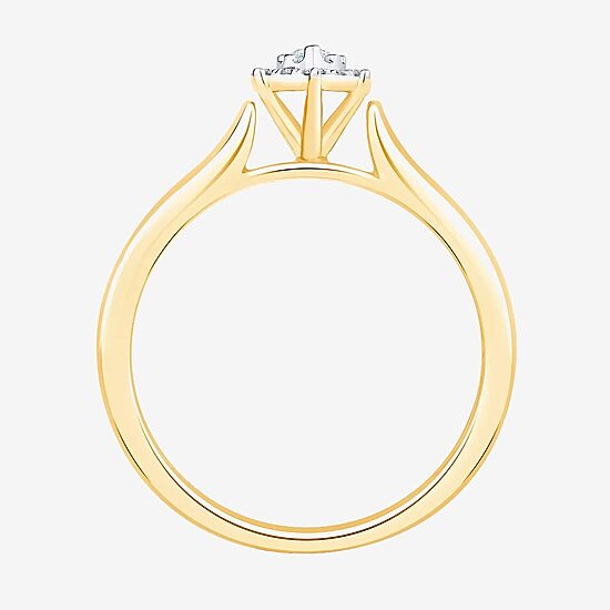 Unisex Adult 3/8 CT. T.W. Natural White Diamond 10K Gold Marquise Side Stone Halo Bridal Set