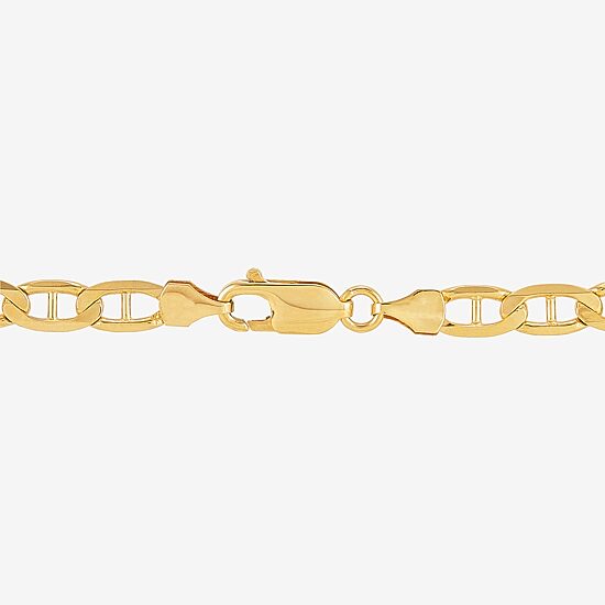 Mens 14K Gold 8 1/2 Inch Solid Link Chain Bracelet