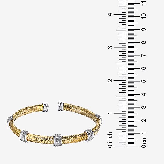 Paris 1901 By Charles Garnier Womens Cubic Zirconia 18K Gold Over Silver Cuff Bracelet