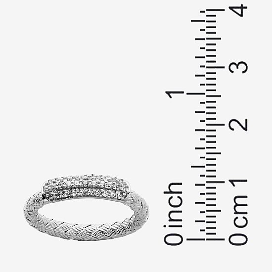 Paris 1901 By Charles Garnier Womens Cubic Zirconia Sterling Silver Band