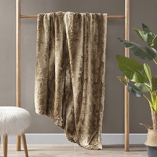 Madison Park Marcelle Oversize Faux-Fur Throw