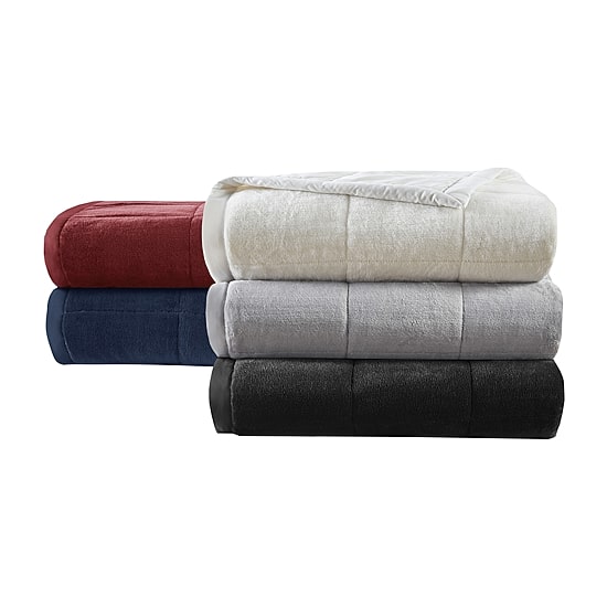 Madison Park Campbell Reversible Plush To Microfiber Temperature Regulating Down Alternative Blanket