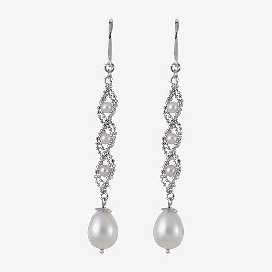 Sterling Silver Fresh Water Pearl Lace Earrings