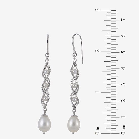 Sterling Silver Fresh Water Pearl Lace Earrings