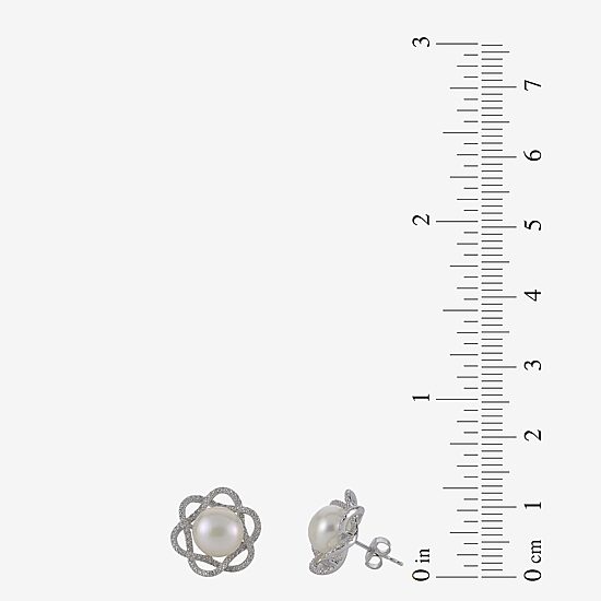 Cultured Freshwater Pearl & Diamond-Accent Earrings 