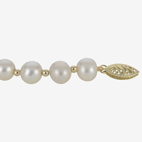7-7.5Mm Cultured Freshwater Pearl Sterling Silver Bracelet