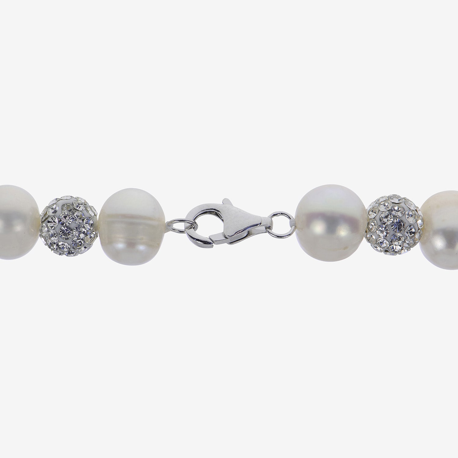Womens White Sterling Silver Inch Strand Necklace
