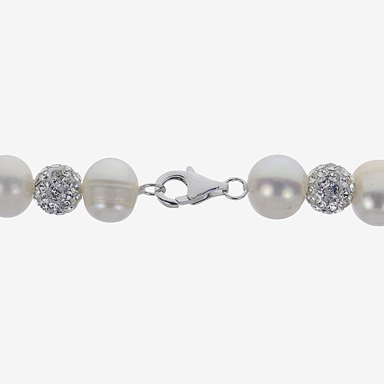Womens White Sterling Silver 18 Inch Strand Necklace
