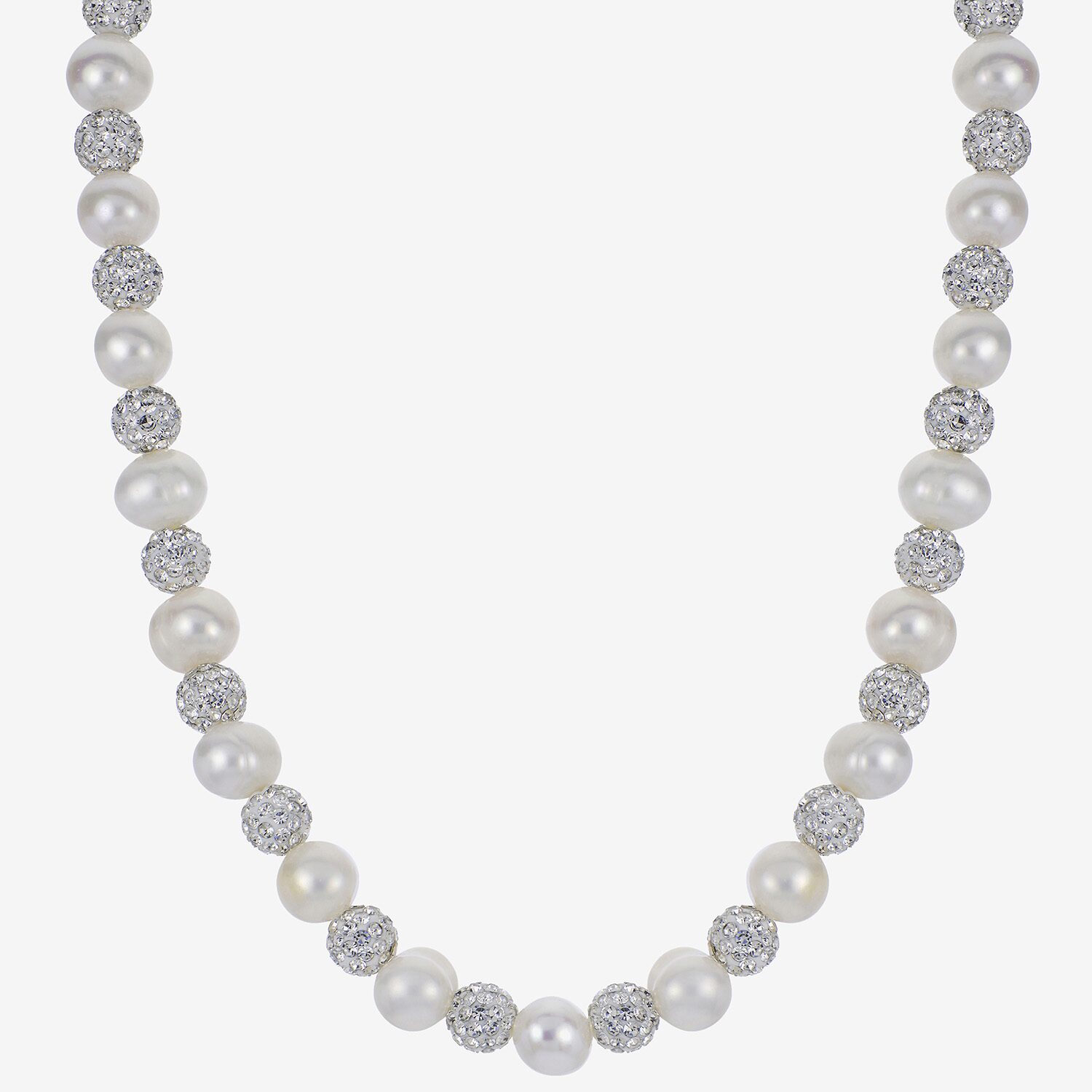 Womens White Sterling Silver Inch Strand Necklace