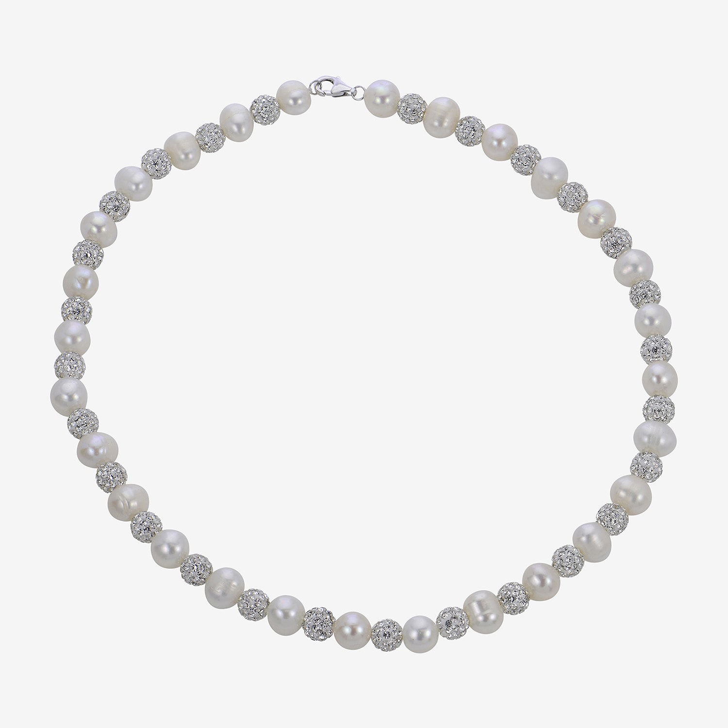 Womens White Sterling Silver Inch Strand Necklace