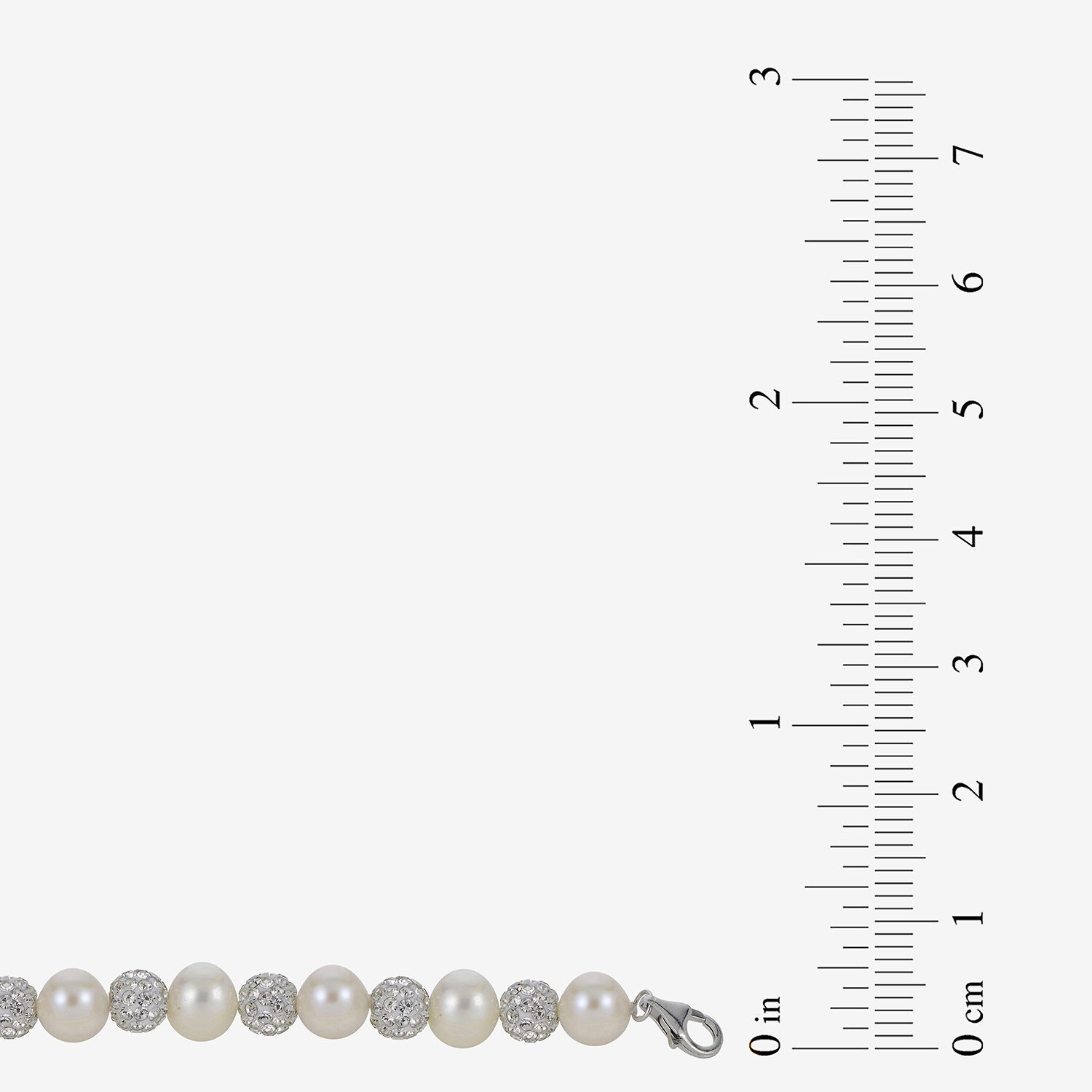 Womens White Sterling Silver Inch Strand Necklace