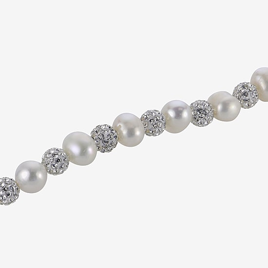 Womens White Sterling Silver 18 Inch Strand Necklace