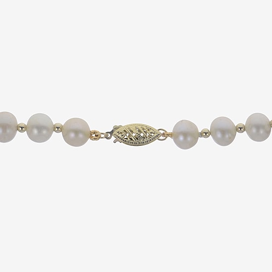7-7.5Mm Cultured Freshwater Pearl Sterling Silver Necklace