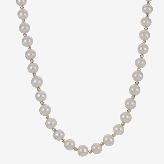 7-7.5Mm Cultured Freshwater Pearl Sterling Silver Necklace