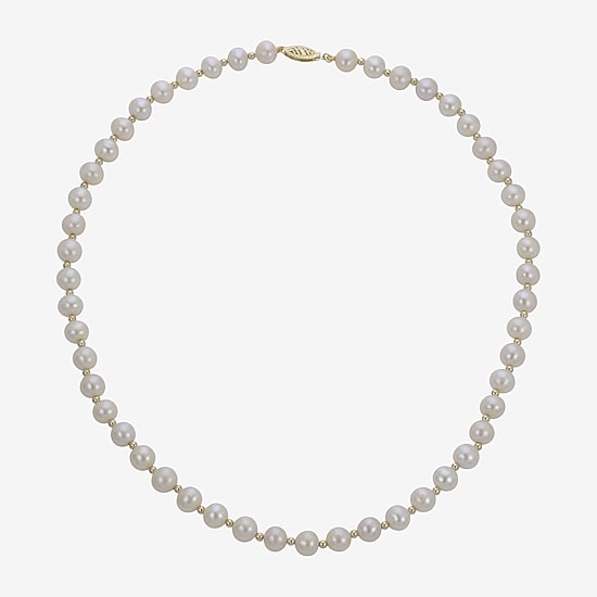 7-7.5Mm Cultured Freshwater Pearl Sterling Silver Necklace