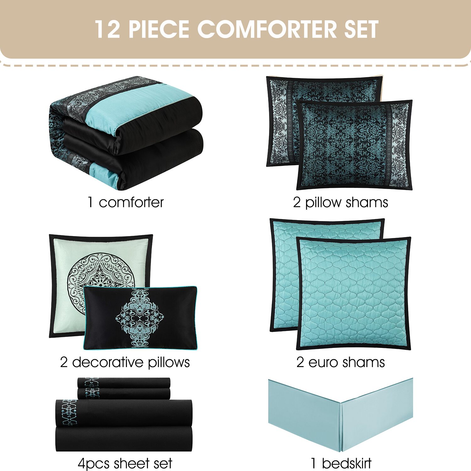Stratford Park Tiago 12-pc. Lightweight Comforter Set