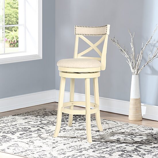 York Upholstered Swivel Bar Stool