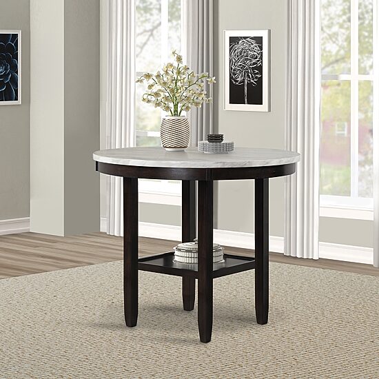 Celeste Round Faux Marble-Top Dining Table