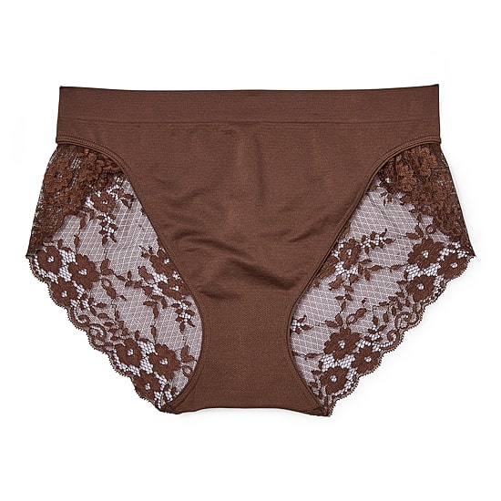 Ambrielle Seamless Lace High Cut Panty