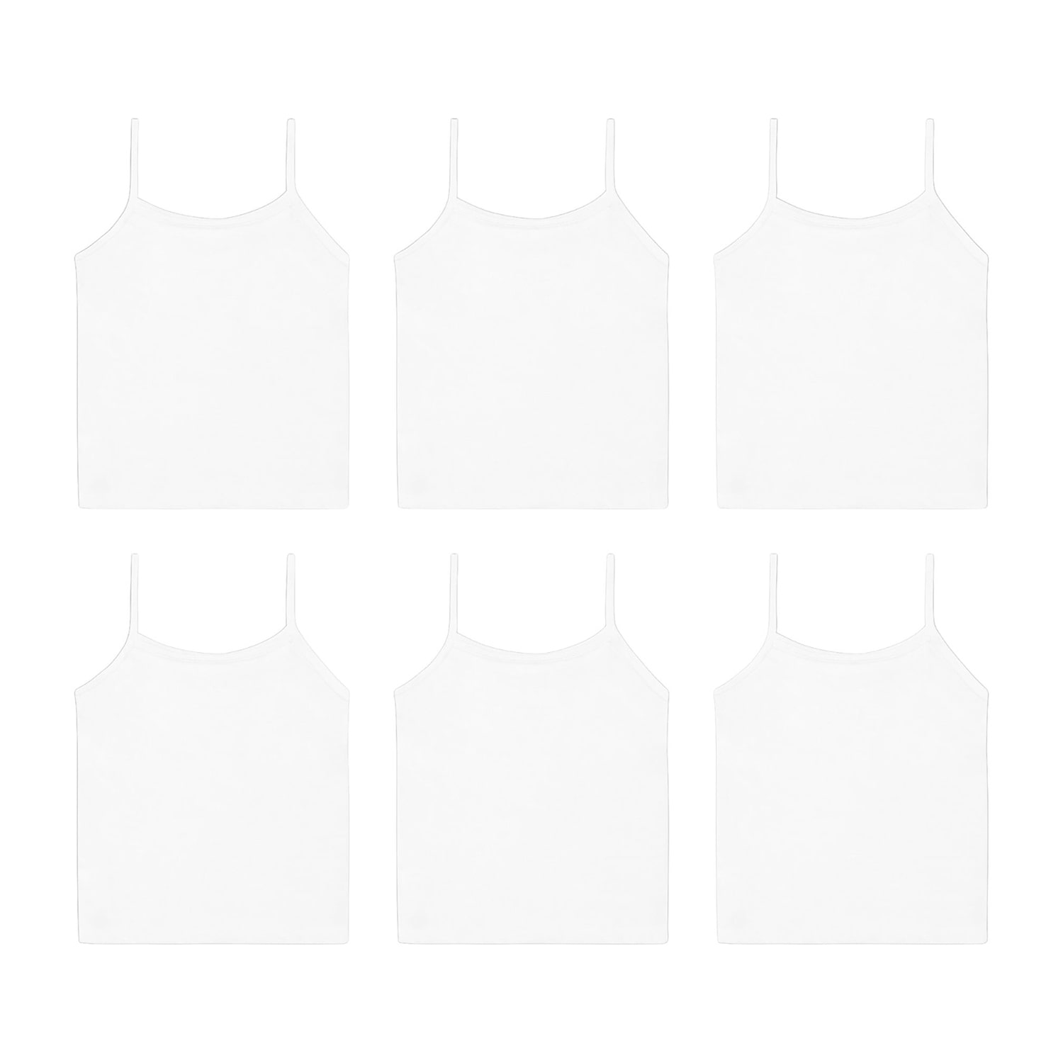 Hanes Toddler Girls U Neck Sleeveless 6 Pack Camisole
