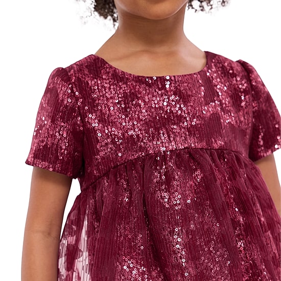 Bonnie Jean Little Girls Puffed Short Sleeve Babydoll Dress
