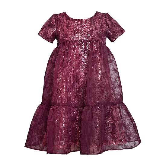 Bonnie Jean Little Girls Puffed Short Sleeve Babydoll Dress