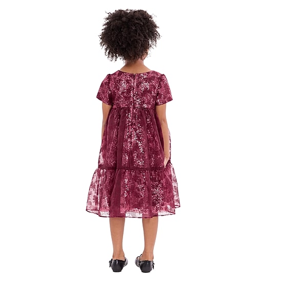 Bonnie Jean Little Girls Puffed Short Sleeve Babydoll Dress