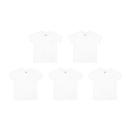 Hanes Boys 5 Pack Short Sleeve Crew Neck Moisture Wicking T-Shirt