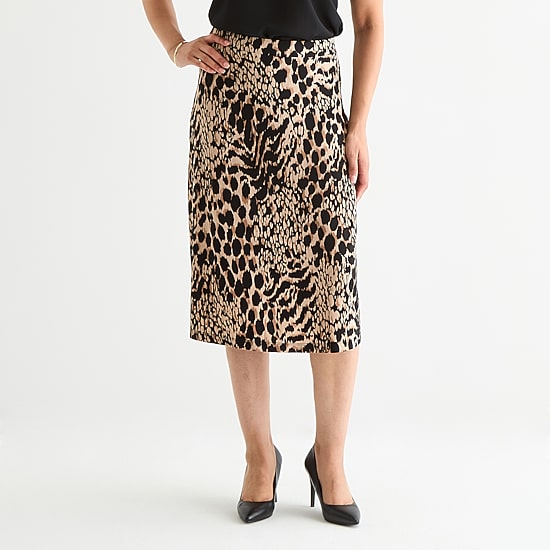 Black Label by Evan-Picone Womens Midi A-Line Skirt