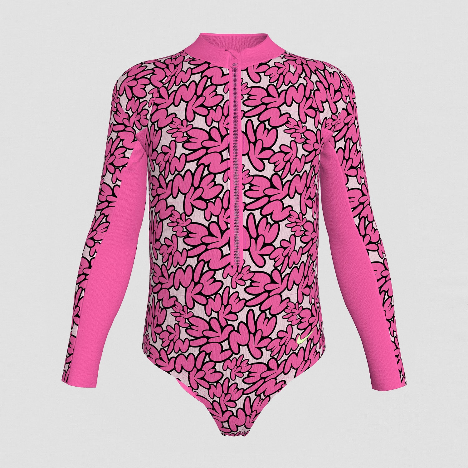 Nike Little Girls Floral Long Sleeve One Piece Swimsuit