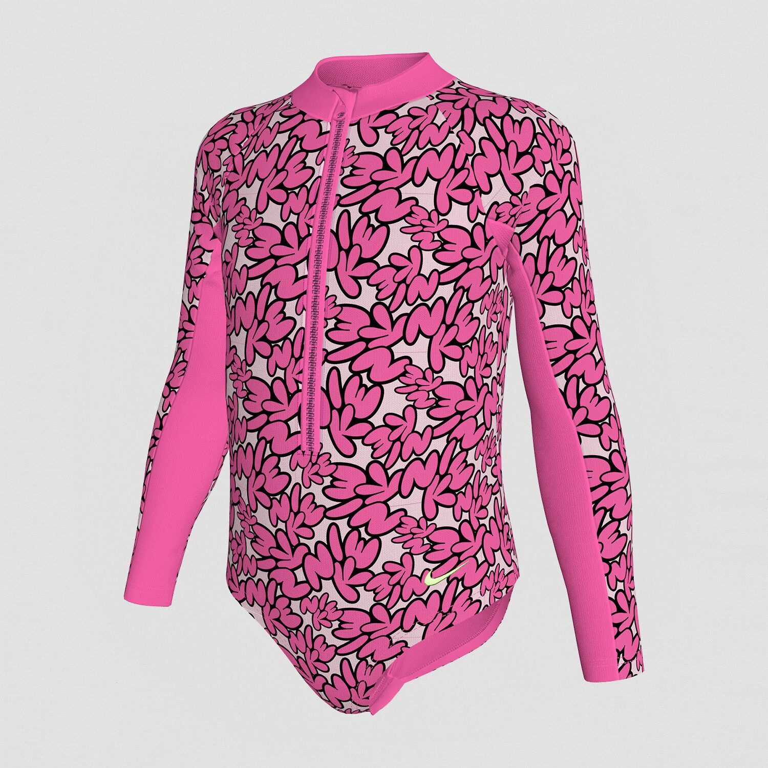 Nike Little Girls Floral Long Sleeve One Piece Swimsuit