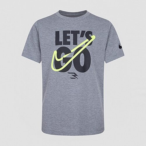 Nike 3BRAND by Russell Wilson Big Kid Boys Crew Neck Short Sleeve Regular Fit Graphic T-Shirt, Medium, Gray