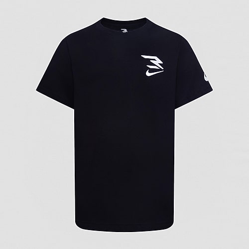 Nike 3BRAND by Russell Wilson Big Kid Boys Crew Neck Short Sleeve Regular Fit Graphic T-Shirt, Large, Black