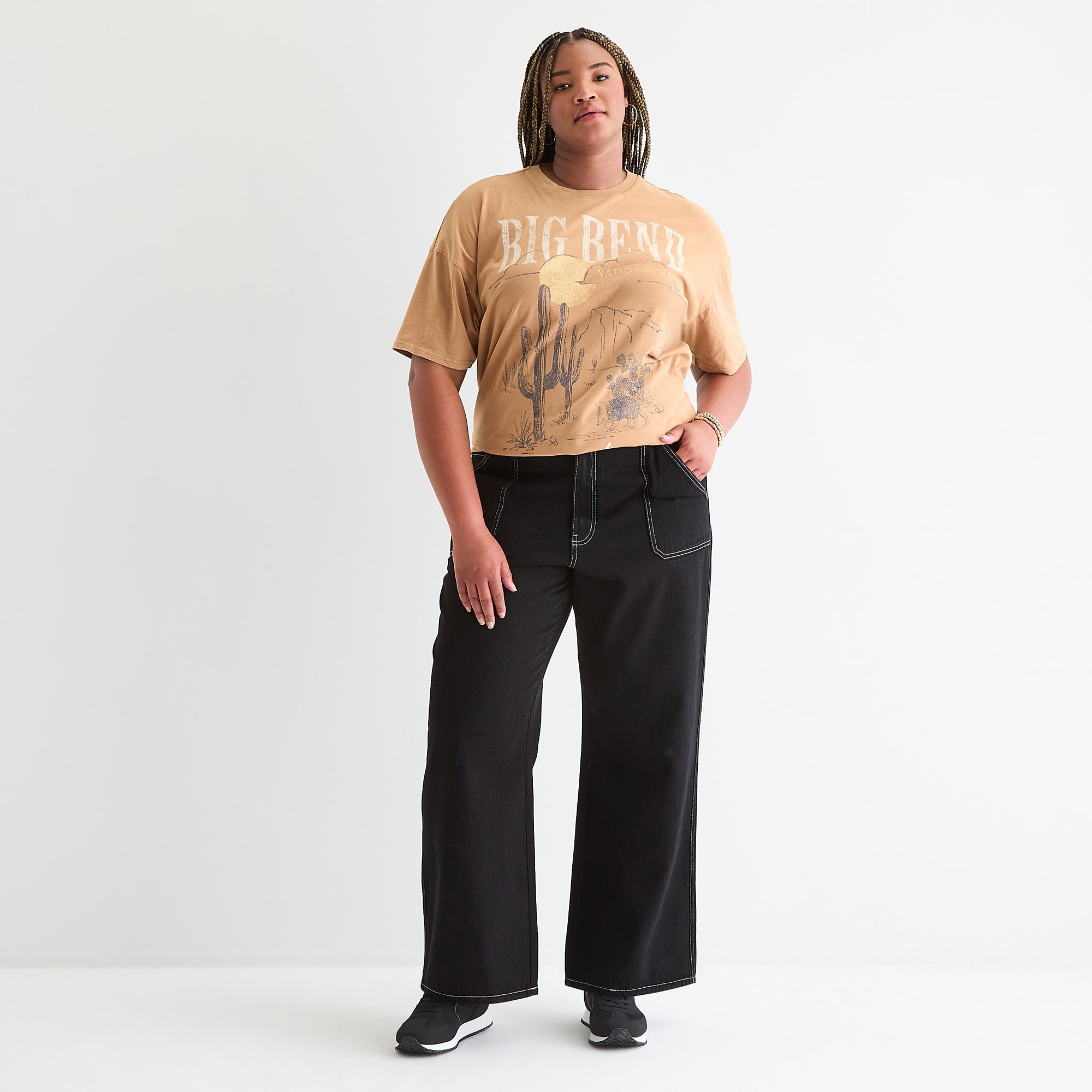 Arizona Womens Juniors Plus Highest Rise Straight Leg Jean