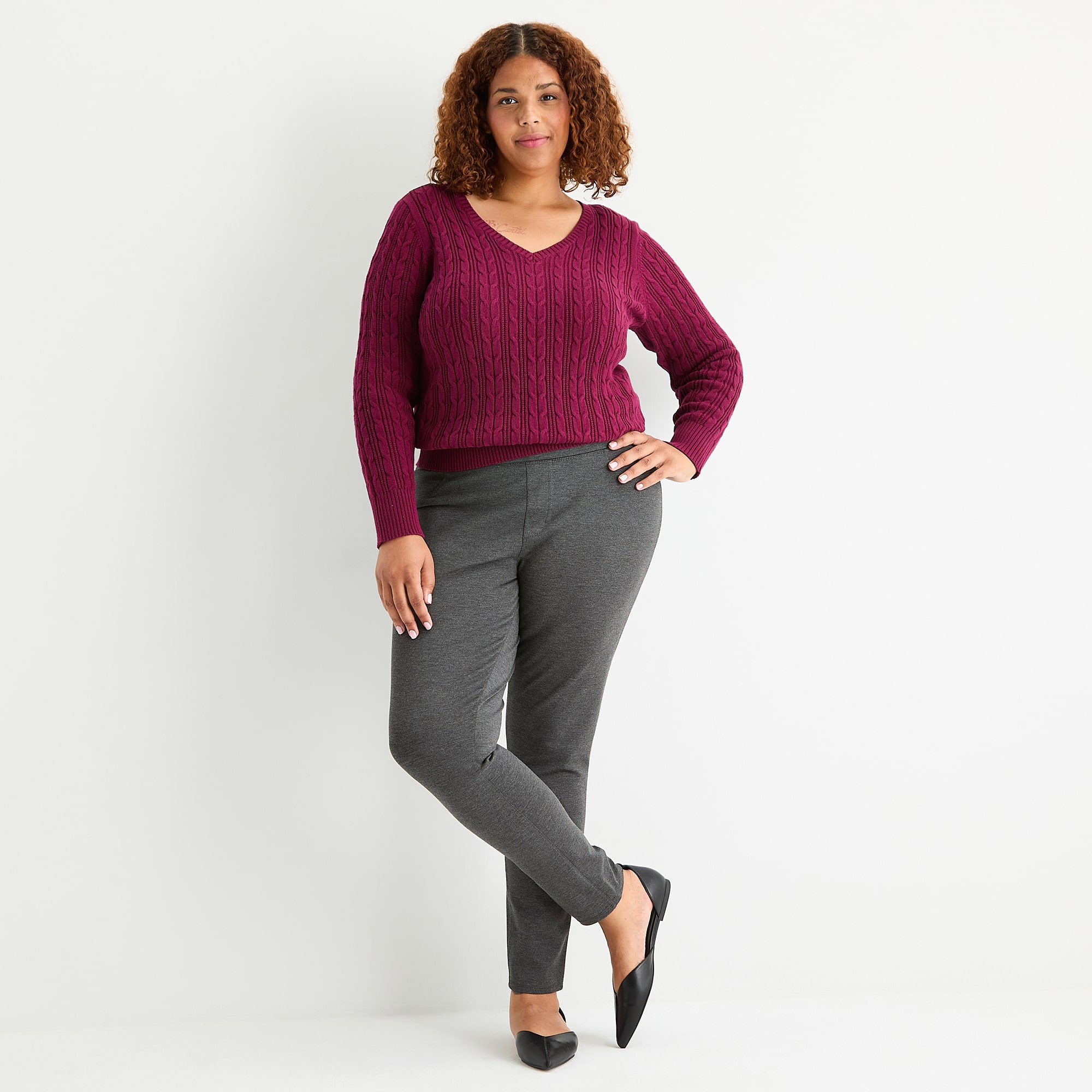 St. John's Bay Womens Plus Skinny Pull-On Pant