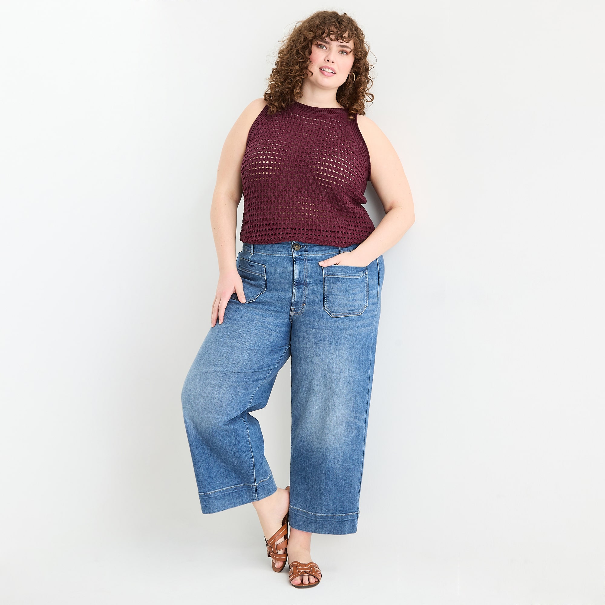 a.n.a Patch Pocket Womens - Plus Highest Rise Cropped Jean
