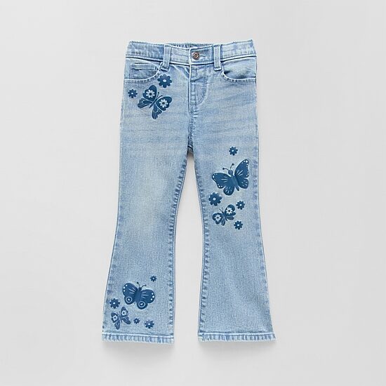 Okie Dokie Toddler & Little Girls Adjustable Waist Flare Leg Jean